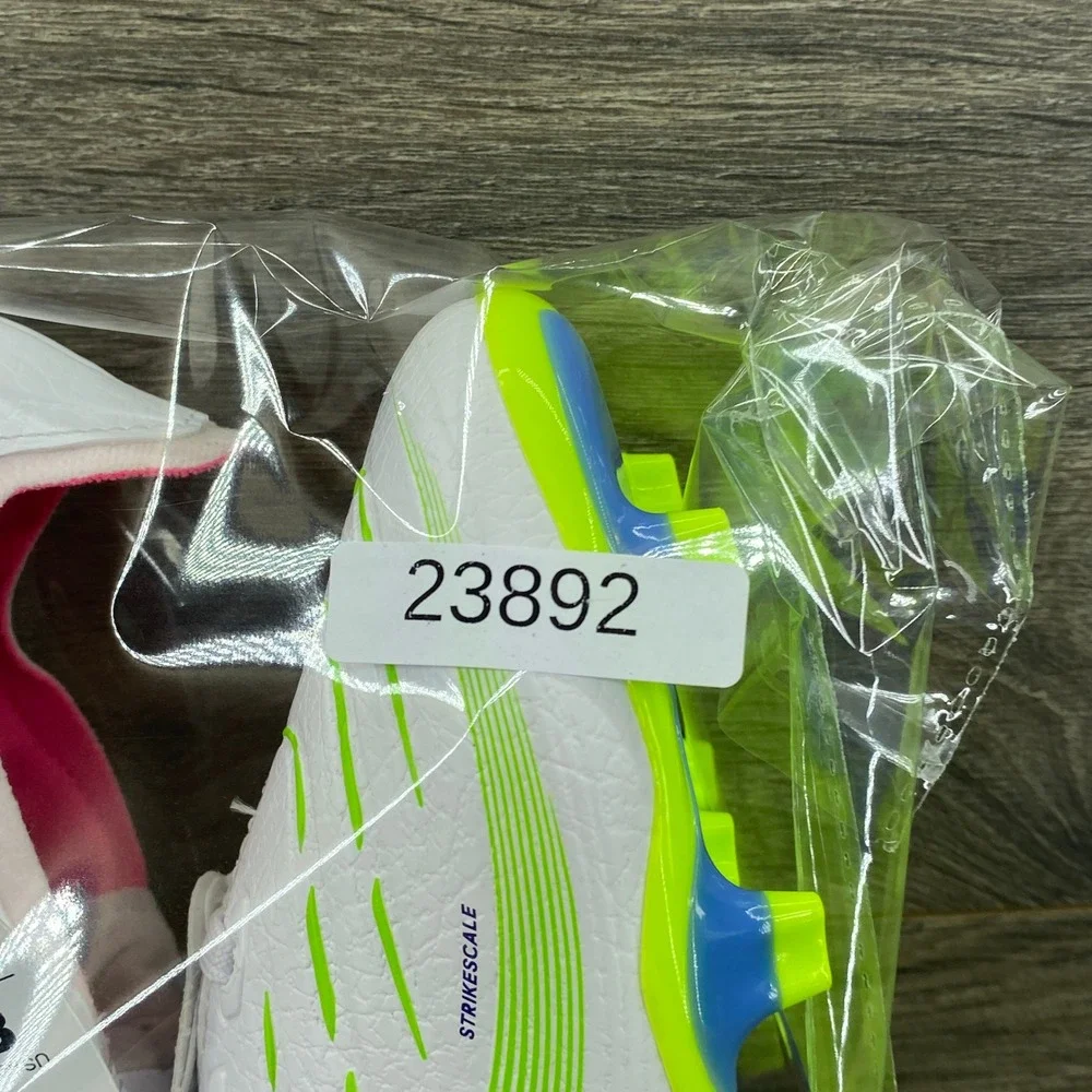 Adidas Predator League FT Soccer Cleats Mens 8 White Pink ID1320 Foldover Tongue